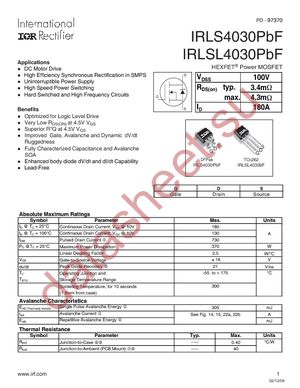 IRLSL4030PBF datasheet  